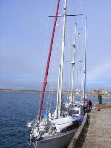 Eshamy, 52ft Amel Mango ketch, in Cambridge Bay during the journey ©  SW